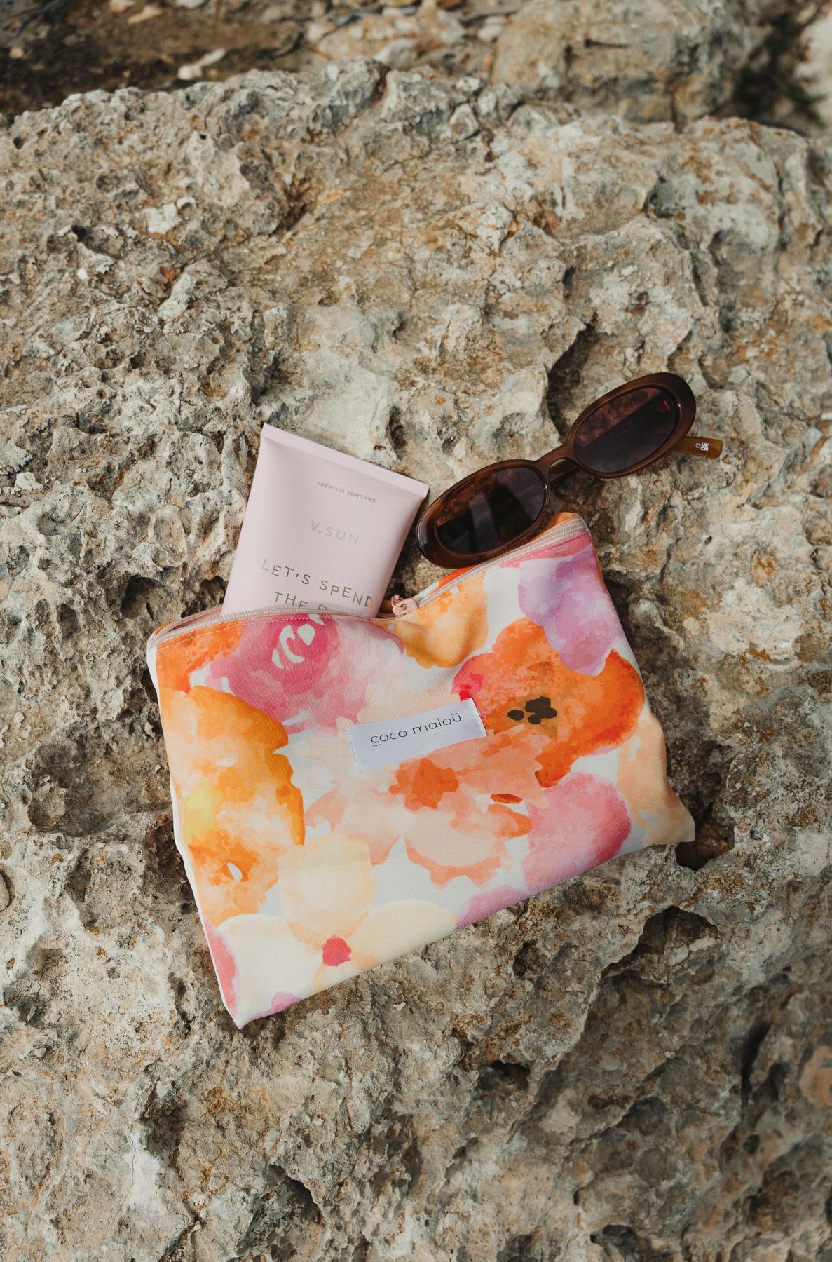 Kosmetiktasche Kulturbeutel klein bunt bedruckt fair produziert