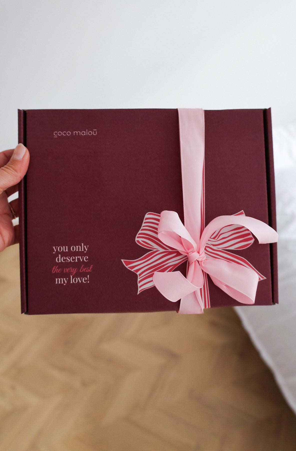 Geschenkbox für Lingerie Coco Malou nachhaltige Geschenkidee Freundin Frau