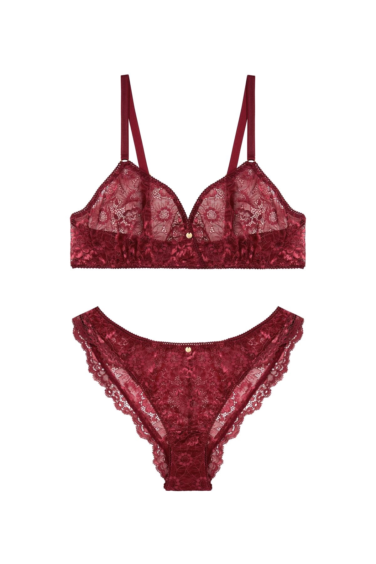 ethical lingerie but sexy: flatlay roter Spitzendessous in nachhaltig von Coco Malou