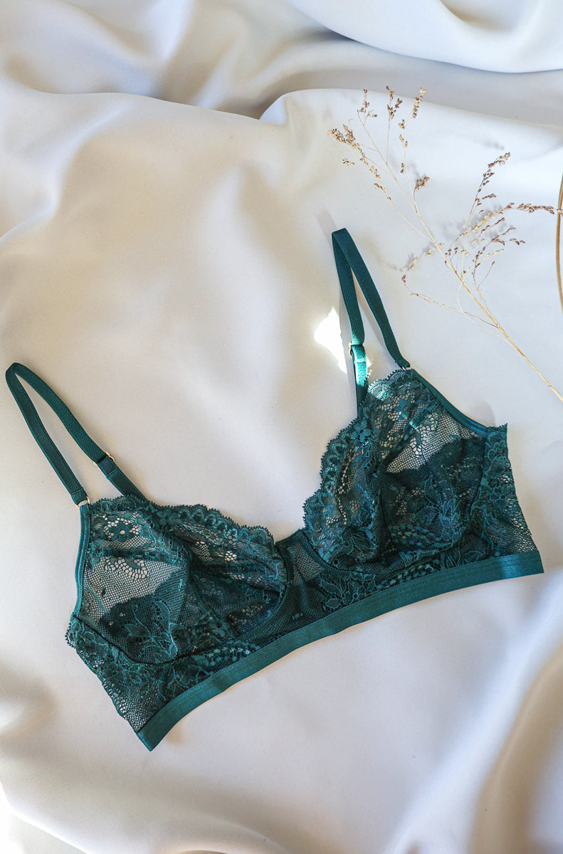 Bralette aus Spitze grün Coco Malou nachhaltige Unterwäsche BH bügellos