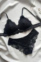 weiches Bralette gepolstert mit Pads herausnehmbar schwarze Dessous
